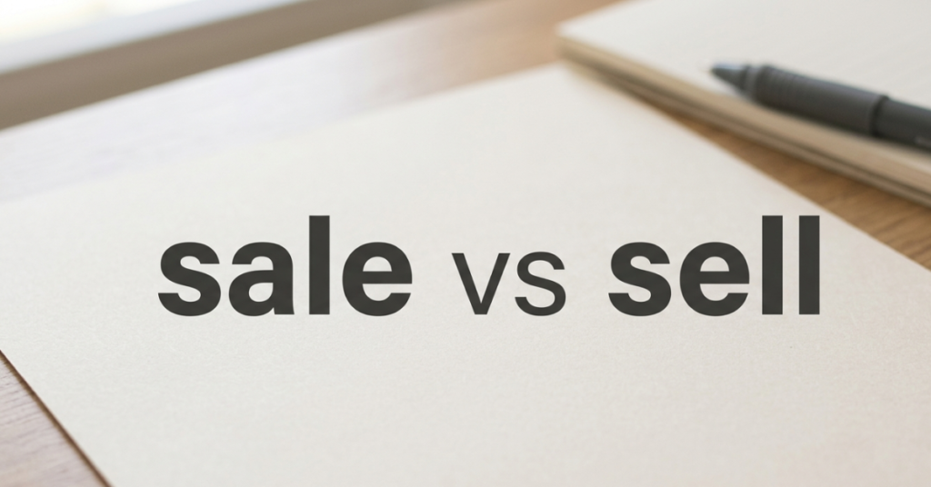Sale vs Sell: Understanding the Difference Clearly