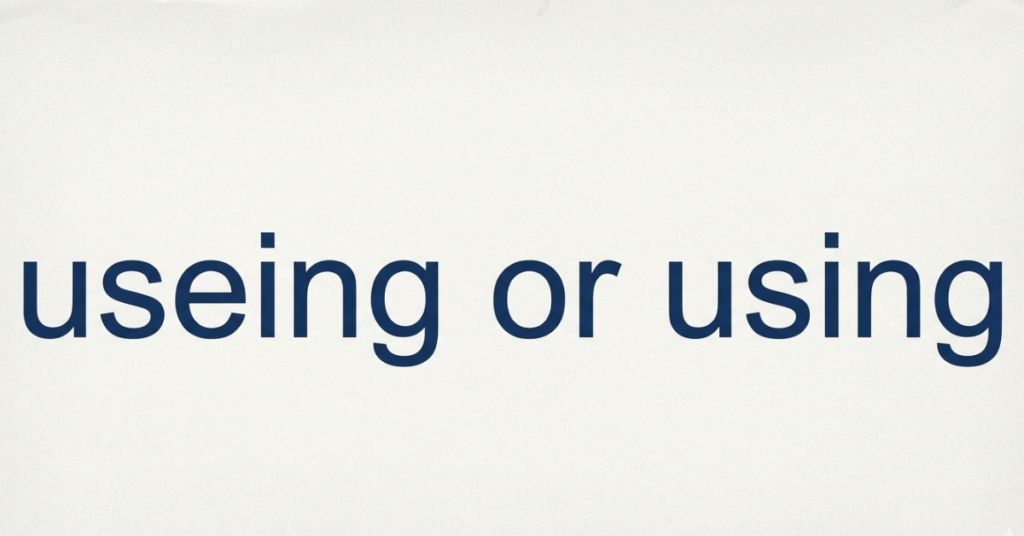 Useing or Using: Which Spelling Is Correct?