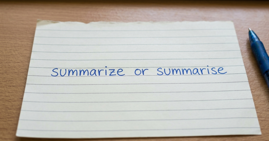 Summarize or Summarise: Which One Should You Use?