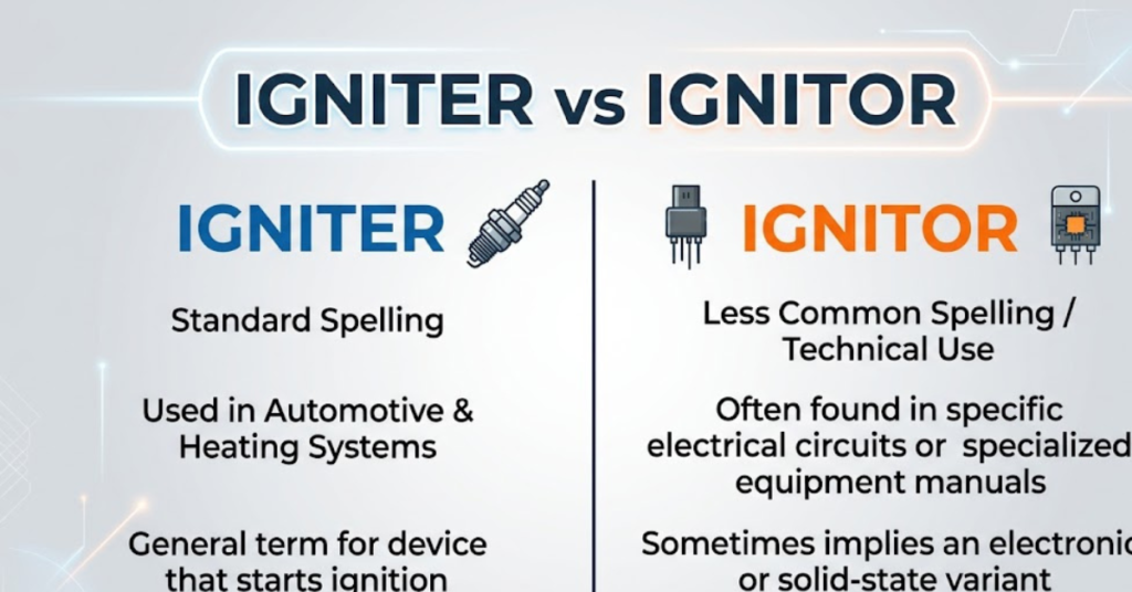 Igniter vs Ignitor: Spelling, Meaning & Usage Explained